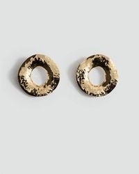 Mango - Earrings With Round Relief - Lyst