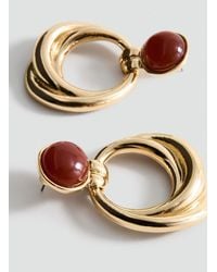 Mango - Orecchini Anelli Combinati Oro - Lyst