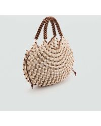 Mango - Wooden Beaded Shoulder Bag - Lyst