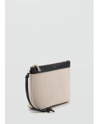 Mango - Trousse De Toilette En Toile Contrastée Blanc Cassé - Lyst