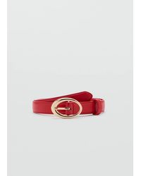 Mango - Oval Buckle Belt - Lyst