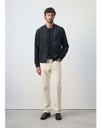 Mango - Suede-Effect Bomber Jacket - Lyst