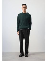 Mango - 100% Wool Cable-Knit Jumper - Lyst