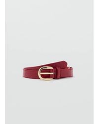 Mango - Crocodile-Effect Belt With Metal Buckle - Lyst