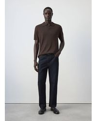 Mango - Fine Knit Cotton Blend Polo - Lyst
