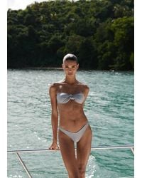 Mango - Metallic Detail Bandeau Bikini Top - Lyst