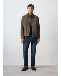 Mango - Corduroy Collar Denim Jacket - Lyst