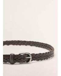 Mango - Braided Leather Belt - Lyst