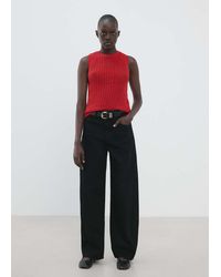 Mango - Openwork Knit Top - Lyst