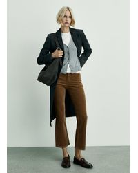 Mango - Sienna Flared Cropped Corduroy Trousers - Lyst