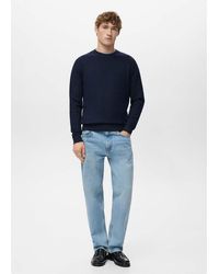 Mango - Microstructured Cotton Knitted Sweater - Lyst