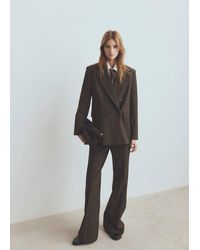 Mango - Double-Breasted Check Suit Jacket - Lyst