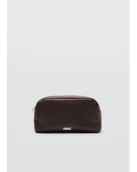 Mango - Satin Double-Pocket Vanity Bag - Lyst