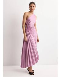 Mango - Pleated Asymmetrical Dress With Opening - Lyst