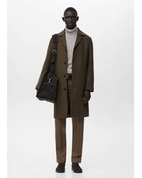 Mango - Classic Wool Blend Coat - Lyst