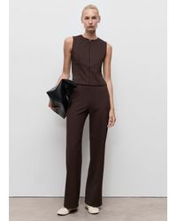 Mango - Straight-Fit Trousers With Elastic Waist - Lyst