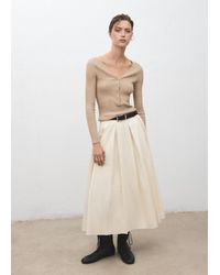 Mango - Pull-Over Côtelé Col En V Gris Clair/Pastel - Lyst