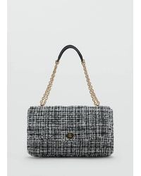 Mango - Large Tweed Handbag - Lyst