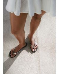 Mango - Vinyl Strap Studded Sandals - Lyst