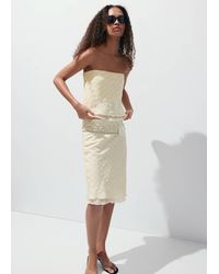 Mango - Bandeau Checked Top - Lyst