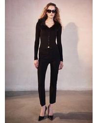 Mango - Cardigan Detachable Fur-Effect Collar - Lyst