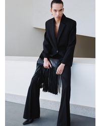 Mango - Pantaloni Completo Wide Leg Nero - Lyst