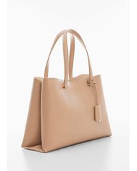 Mango - Shopper Bag With Dual Compartment Light/pastel - Lyst