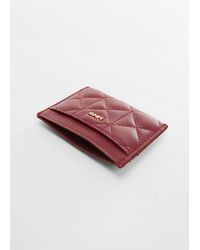 Mango - Quilted Cardholder With Logo - Lyst