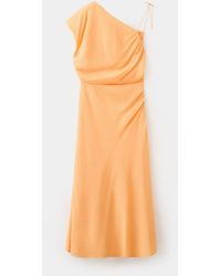 Mango Asymmetrical Velvet Dress With Shiny Details in Black | Lyst UK