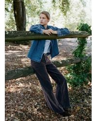 MANGO TEEN - Velvet Wide-Leg Jeans - Lyst