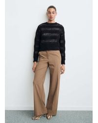 Mango - Openwork Knit Sweater - Lyst