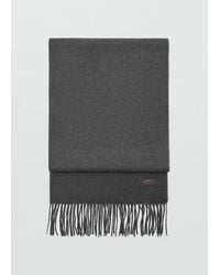 Mango - Plain Fringed Scarf - Lyst
