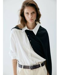 Mango - Leather Belt With A Distressed Finish - Lyst