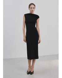 Mango - Asymmetrical-Neck Midi-Dress - Lyst