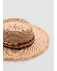Mango - Braided Hat With Ribbon - Lyst
