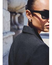 Mango - Textured Drop Earrings - Lyst