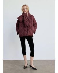 Mango - Padded Anorak With Removable Scarf - Lyst