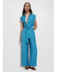 Mango - Shirt Jumpsuit With Bow - Lyst
