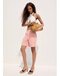 Mango - Straight-Fit Striped Bermuda Shorts - Lyst
