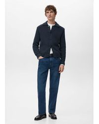 Mango - Structured Wool-Blend Cardigan - Lyst