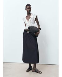 Mango - Polka-Dot Blouse With Ruffles - Lyst