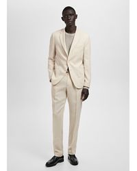 Mango - Veste De Costume Salerno 100 Lin Slim Fit Écru - Lyst