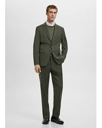 Mango - Pantaloni Completo Milán Slim-Fit Kaki - Lyst
