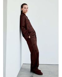 Mango - Satin Sequin Pyjama Bottoms - Lyst