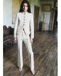 Mango - Flared Trousers With Seams - Lyst