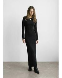 MANGO TEEN - Long Dress With Striped Texture - Lyst