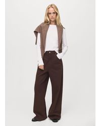 Mango - Weite Wide-Leg-Jeans Mit Mittlerer Bundhöhe Und Lockerem Schnitt - Lyst