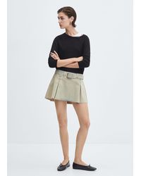 Mango - Denim Mini-skirt With Belt Medium Vintage - Lyst