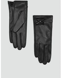 Mango - Bow Leather Gloves - Lyst