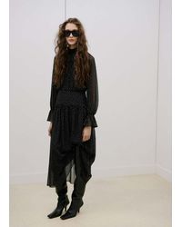 Mango - Polka Dot Dress With Puffed Sleeves - Lyst